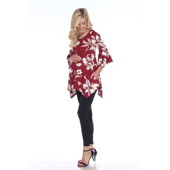 MTR1308-83-XL Maternity Roche Tunic Top, Red - Extra Large