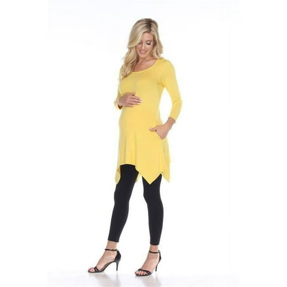 MTRPS1302-09-3XL Maternity Kayla Tunic Top, Mustard - 3X