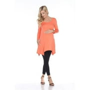 AUSTIN GAVIN MTRPS1302-11-5XL Maternity Kayla Tunic Top, Coral Pink - 5X