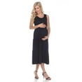 thumbnail image 1 of MTRPS315-01-2X Black Maternity Plus Size Scoop Neck Teired Midi Dress 2X, 1 of 1