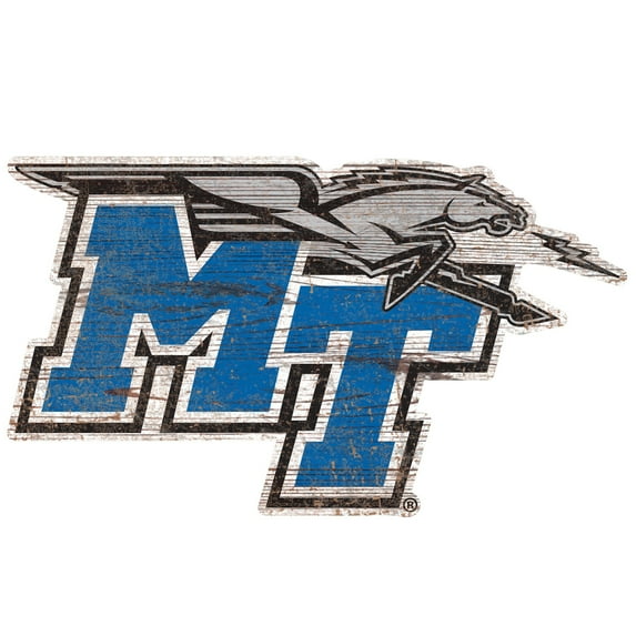 MTSU Blue Raiders Distressed Logo Cutout Sign