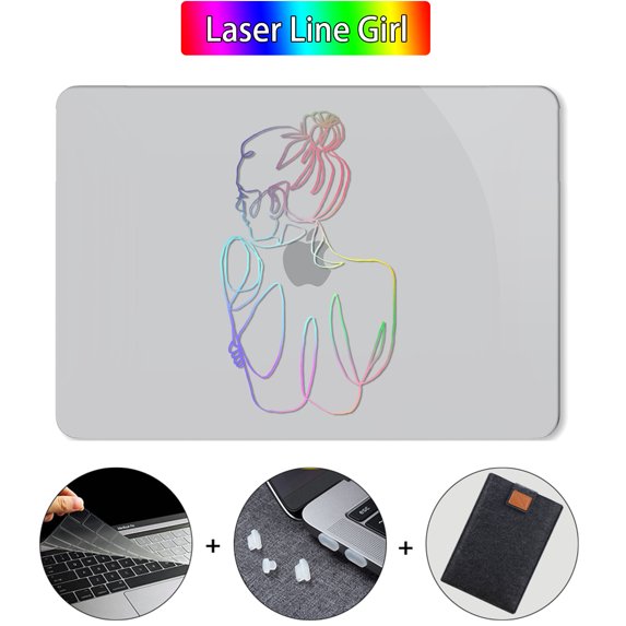 MTT 2023 Case for Macbook Pro 13 14 16 Colorful Laser Print Hard Cover for Macbook Air 13 13.6 M1 M2 Laptop Bag Keyboard Cover (MB12-Crystal Clear,M1 M2 Pro 13 A2338)