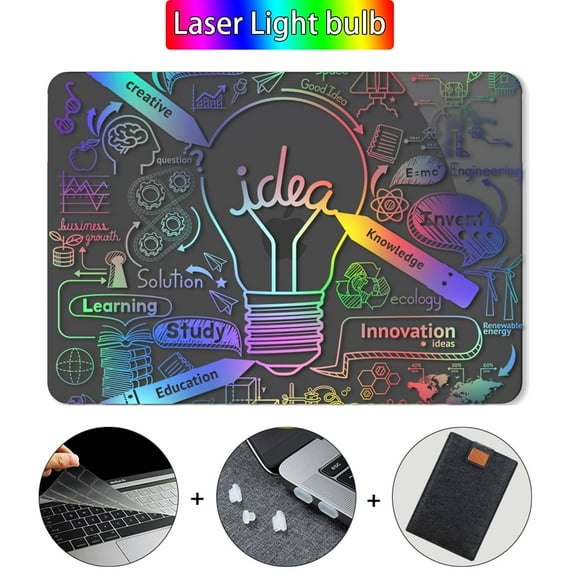 MTT 2023 Case for Macbook Pro 13 14 16 Colorful Laser Print Hard Cover for Macbook Air 13 13.6 M1 M2 Laptop Bag Keyboard Cover (MB01-Crystal Black,M1 M2 Air 13 A2337)