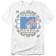 thumbnail image 1 of MTV 1981 Globe Unisex Adult T Shirt (X-Large) White, 1 of 6