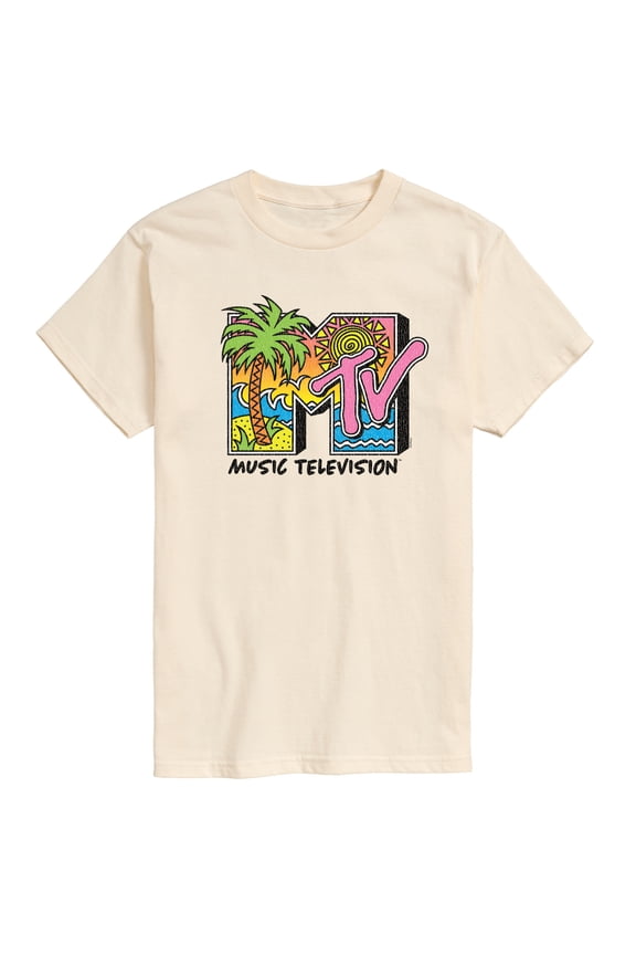 - 80's Beach Logo - Men's Short Sleeve Graphic T-Shirt
