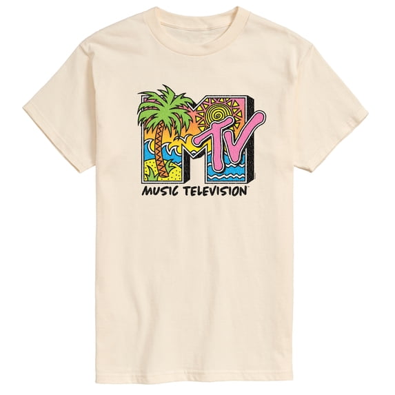 MTV - 80's Beach Logo - Men's Short Sleeve Graphic T-Shirt