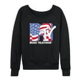 thumbnail image 1 of MTV - Americana Flag MTV Logo - Women's Lightweight French Terry Long Sleeve Shirt, 1 of 4