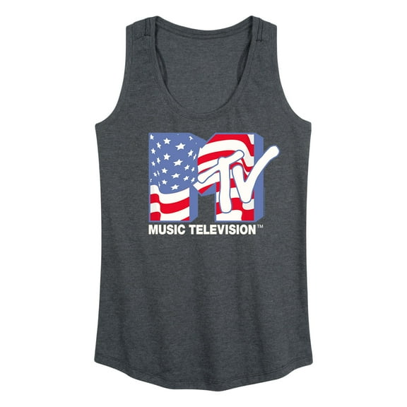 MTV - Americana Flag MTV Logo - Women's Racerback Tank Top