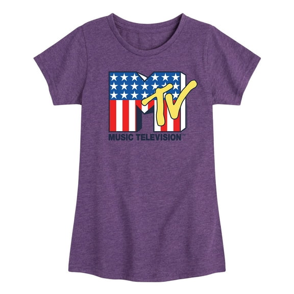 MTV - Americana Logo - Toddler And Youth Girls Short Sleeve Graphic T-Shirt