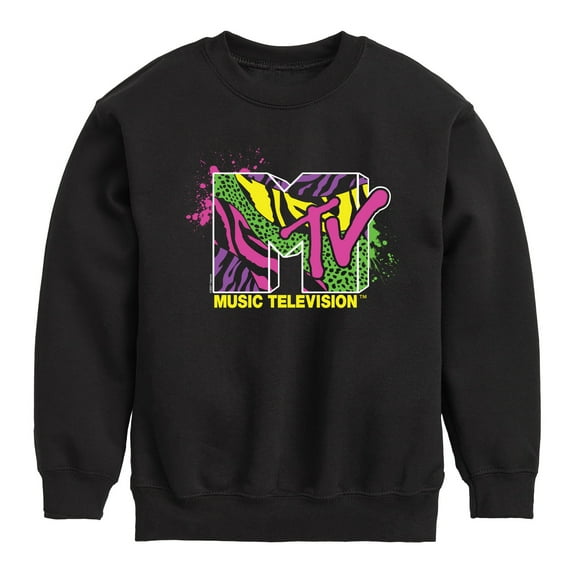 MTV - Animal Print Splatter - Toddler & Youth Crewneck Fleece Sweatshirt