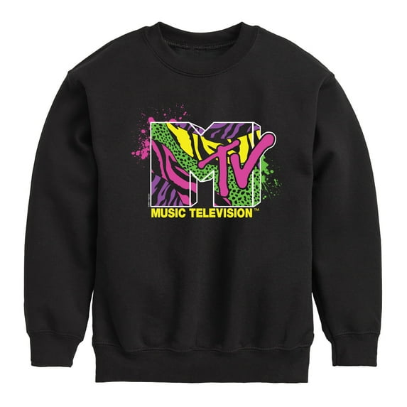 MTV - Animal Print Splatter - Toddler & Youth Crewneck Fleece Sweatshirt