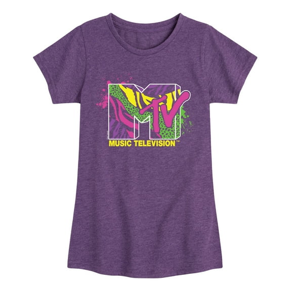 MTV - Animal Print Splatter - Toddler & Youth Girls Short Sleeve Graphic T-Shirt