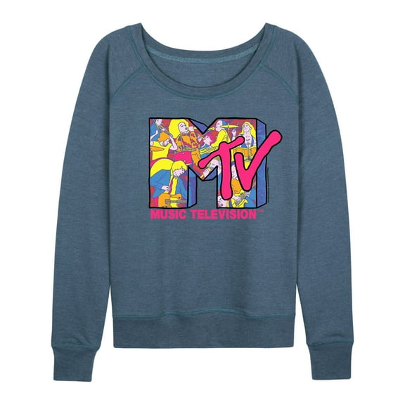 MTV - Band Rockers Illustrated MTV Logo - Women's Lightweight French Terry Long Sleeve Shirt