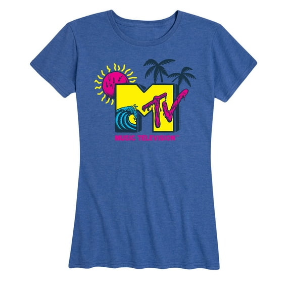MTV - Beach Wave MTV Logo - Women's Short Sleeve Graphic T-Shirt