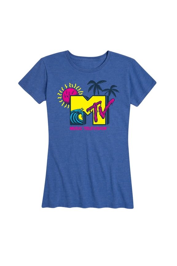 - Beach Wave MTV Logo - Women's Short Sleeve Graphic T-Shirt