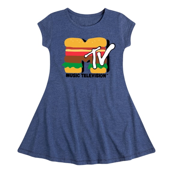 MTV - Burger MTV - Girls Fit And Flare Cap Sleeve Dress