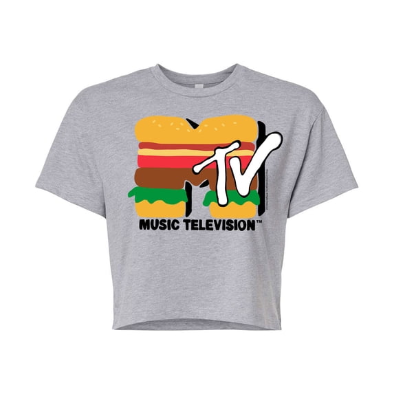 MTV - Burger Tv - Juniors Cropped Tee