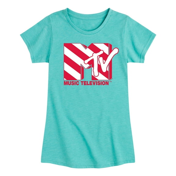 MTV - Candy Cane Logo - Toddler & Youth Girls Short Sleeve Graphic T-Shirt