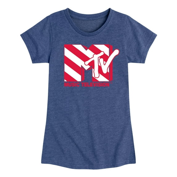 MTV - Candy Cane Logo - Toddler & Youth Girls Short Sleeve Graphic T-Shirt