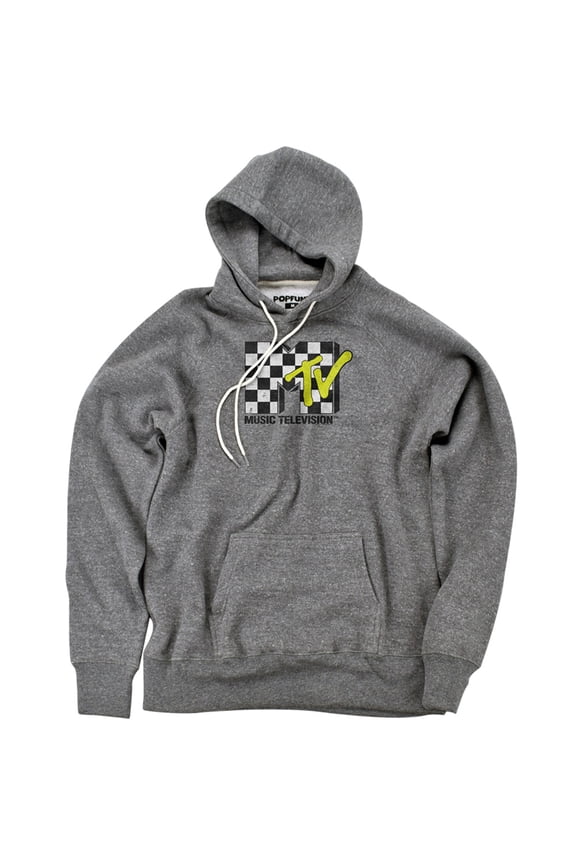 Checker Board Logo Unisex Adult Slim Fit Pull-Over Heather Hoodie, Athletic Heather, Small