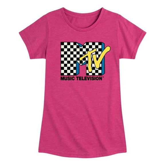 MTV - Checker Logo - Toddler And Youth Girls Short Sleeve Graphic T-Shirt