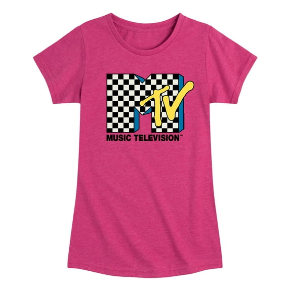 MTV - Checker Logo - Toddler And Youth Girls Short Sleeve Graphic T-Shirt
