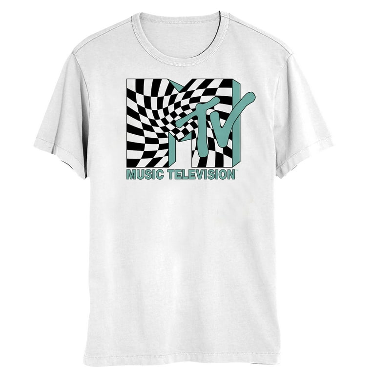 Checkered MTV Logo Checkerboard Print T-Shirt Checkered MTV Logo Checkerboard Print T-Shirt