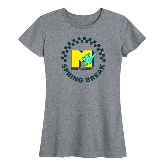MTV - Checkered Spring Break MTV Logo - Women's Short Sleeve Graphic T-Shirt