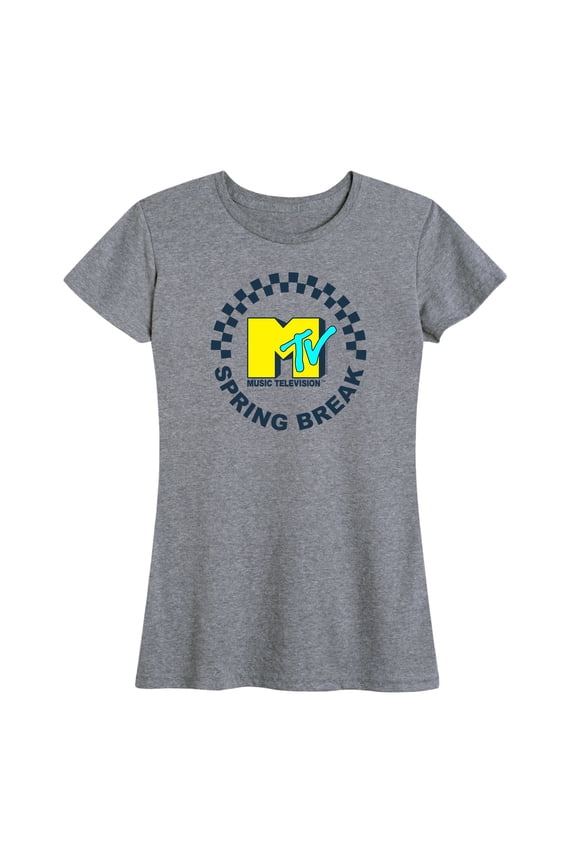 - Checkered Spring Break MTV Logo - Women's Short Sleeve Graphic T-Shirt