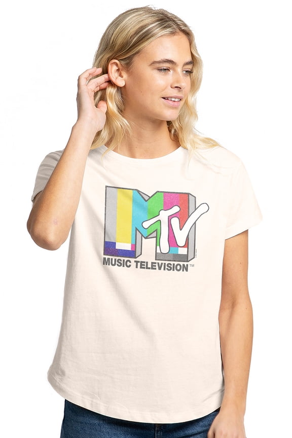 Color Bars Women's Graphic T-Shirt Rolled Sleeve Tee
