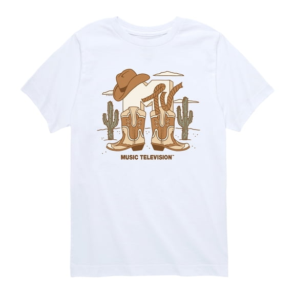 MTV - Cowboy Logo - Youth Boys Short Sleeve Graphic T-Shirt