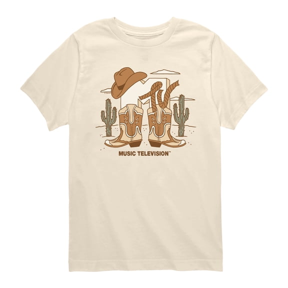 MTV - Cowboy Logo - Youth Boys Short Sleeve Graphic T-Shirt