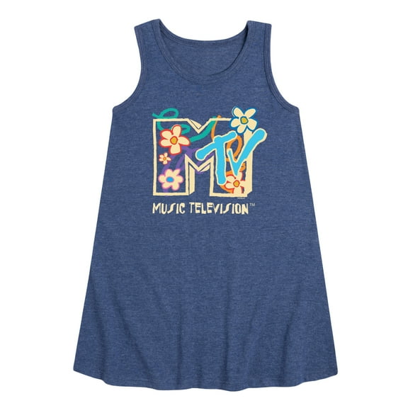 MTV - Drawn Floral Logo - Toddler & Youth Girls A-line Dress