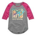 thumbnail image 1 of MTV - Drawn Floral Logo - Toddler & Youth Girls Raglan Graphic T-Shirt, 1 of 4