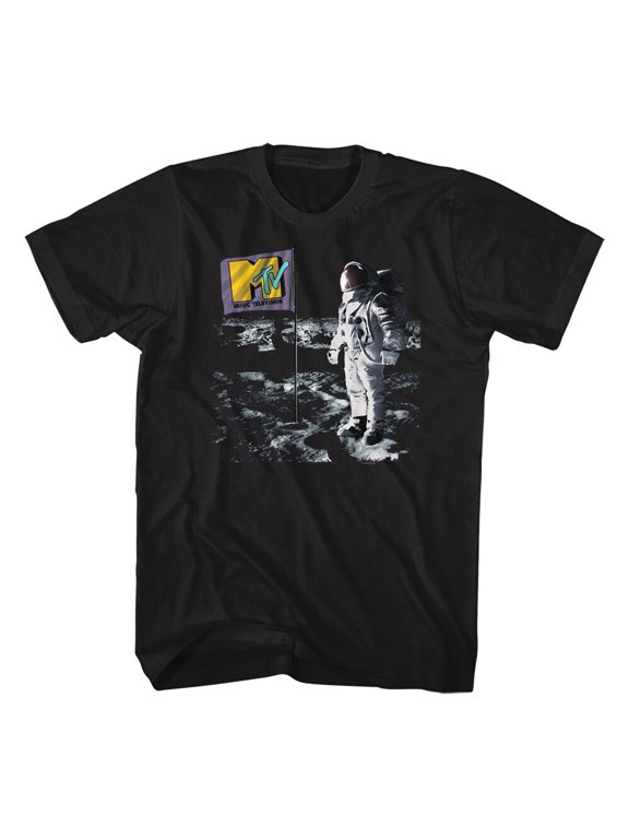 MTV Flag on the Moon Black Tall T-shirt