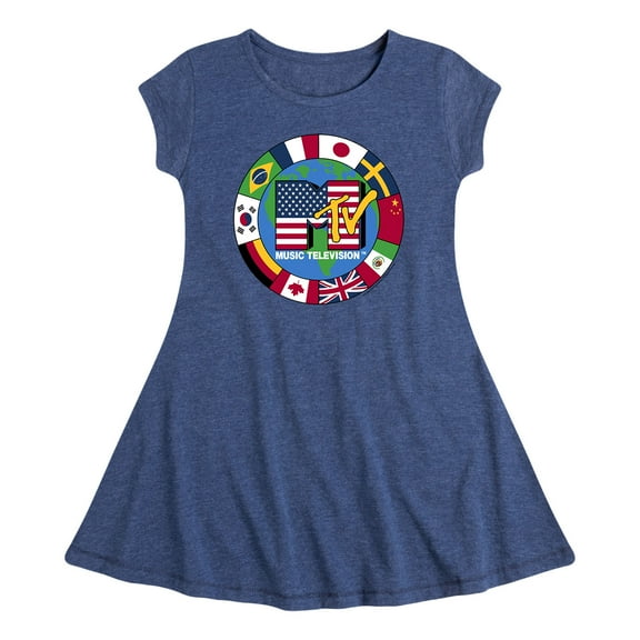 MTV - Flags MTV - Girls Fit And Flare Cap Sleeve Dress