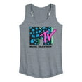 thumbnail image 1 of MTV - Fluorescent Leopard Print MTV Logo - Women's Racerback Tank, 1 of 4