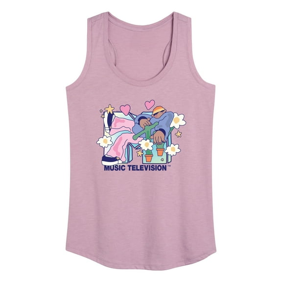 MTV - Funky Flower Dude  - Women's Racerback Tank Top
