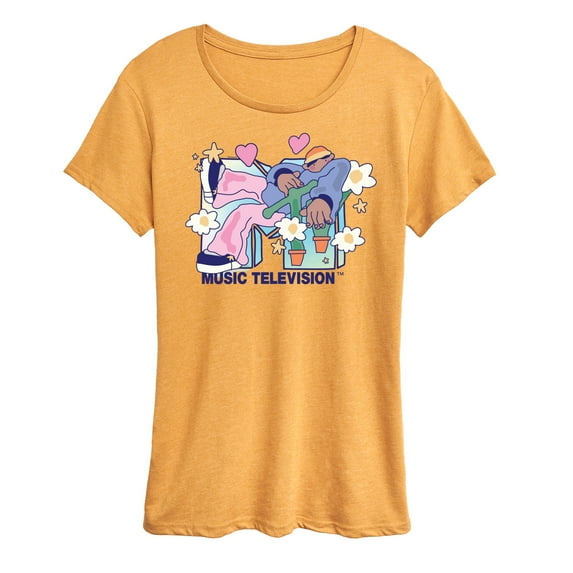 MTV - Funky Flower Dude - Women's Short Sleeve Graphic T-Shirt