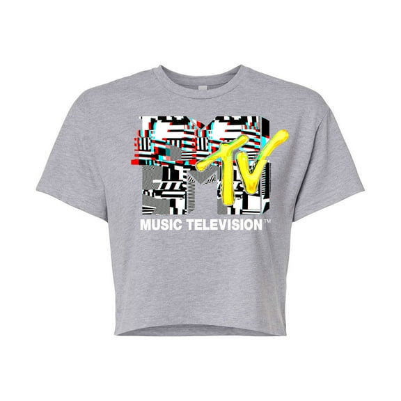 MTV - Glitch Logo - Juniors Cropped Tee