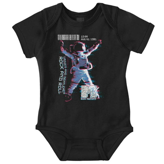 MTV Glitch Rock and Roll Moon Man Romper Boys or Girls Infant Baby Brisco Brands 12M