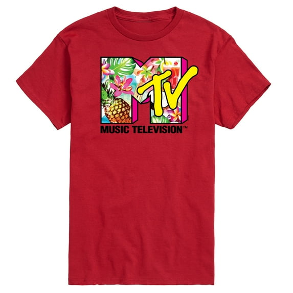 MTV - Hawaiian Collage Logo - Men's Short Sleeve Graphic T-Shirt