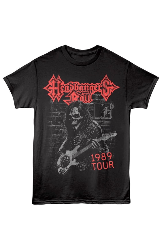 MTV Headbangers Ball 1989 Tour Men's T Shirt (Black, Big&Tall3XLT)