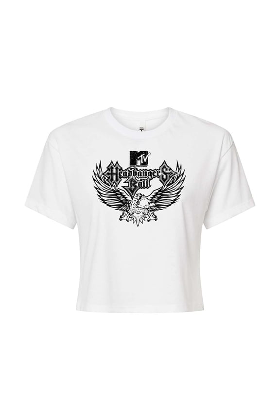 MTV - Headbangers Ball Eagle - Juniors Cropped Cotton Blend T-Shirt