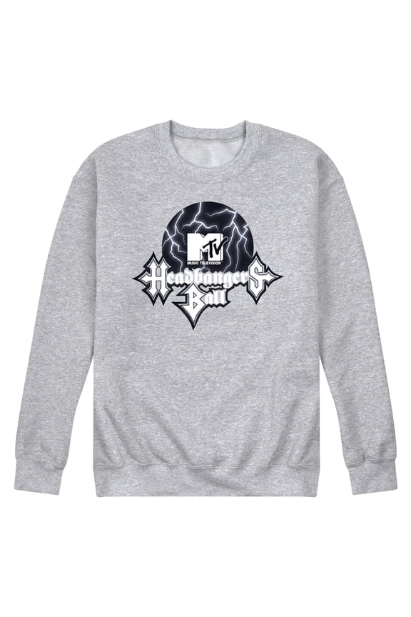 - Headbangers Ball Lightning - Men's Crew Neck Fleece Pullover