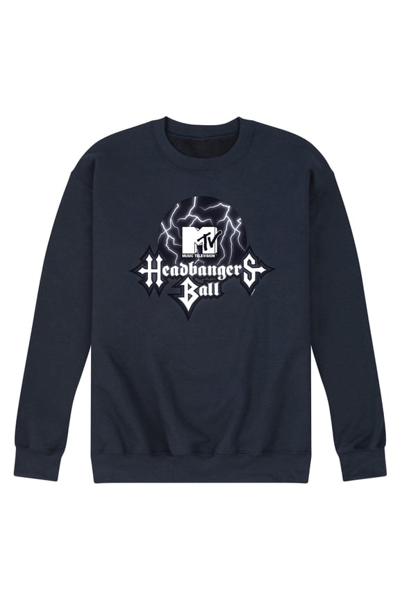 - Headbangers Ball Lightning - Men's Crew Neck Fleece Pullover