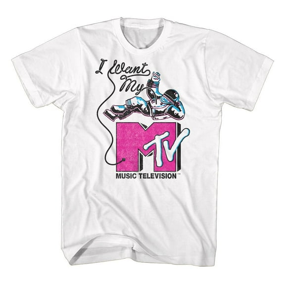 MTV I Want My Astronaut White Adult T-Shirt