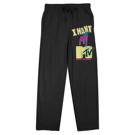 MTV "I Want My MTV" Women's Black Lounge Pajama Pants