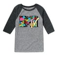 thumbnail image 1 of MTV - Icon Collage Logo - Toddler & Youth Raglan Graphic T-Shirt, 1 of 3