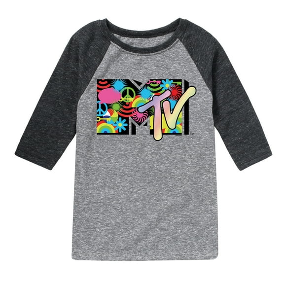 MTV - Icon Collage Logo - Toddler & Youth Raglan Graphic T-Shirt